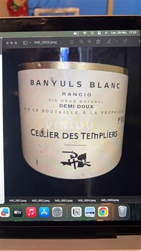 Roussillon Banyuls Cellier des Templiers Rancio Neročník