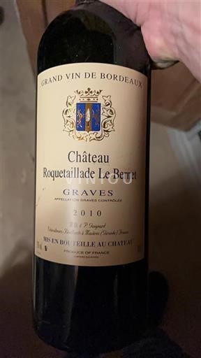 Bordeaux Graves Château Roquetaillade Le Bernet 2010