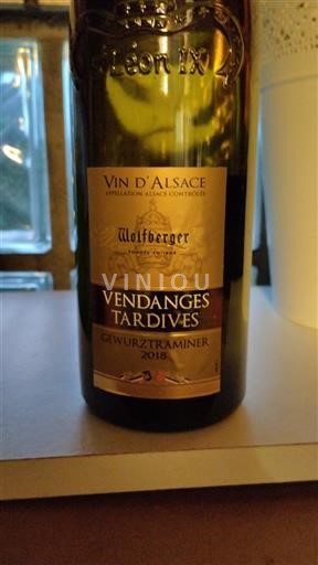 Alsace Vendanges Tardives Wolfberger Gewurztraminer Vendanges Tardives 2018