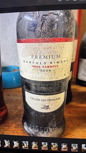 Roussillon Banyuls Cellier des Templiers Premium Mise Tardive rimage 2009