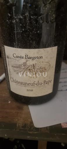Viinit Rouge sec Cuvée Bargeton Patrick Bargeton 2018 Ranska Rhônen laakso Châteauneuf-du-Pape AOC