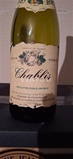 Burgundi Chablis Domaine Chantemerle 2023