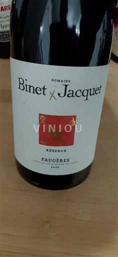 Langvedok Faugères Domaine Binet & Jacquet Réserve Neleten.