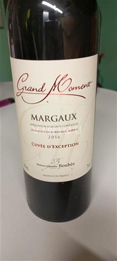 Bordeaux Margaux Maison Boubee Grand Moment d'Exception 2016