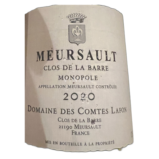 Burgund Meursault Domaine S Comtes Lafon Clos de la Barre 2020