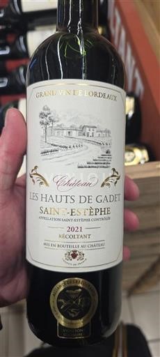 Bordeaux Saint-Estèphe Château Les Hauts de Gadet 2021