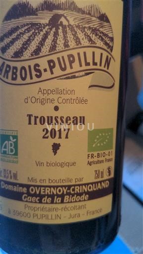Jura Arbois-Pupillin Domaine Overnoy-Crinquand 2017