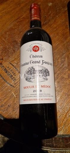 Bordéus Moulis-en-Médoc Château Granins Grand Poujeaux 2018