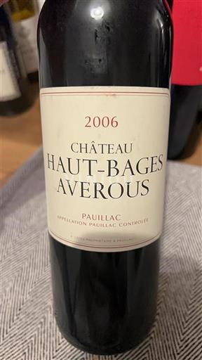 Bordeaux Pauillac Château Haut-Bages Averous 2006