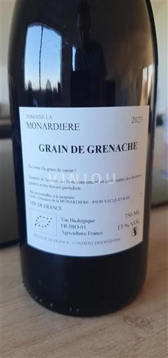 Rona dolina Ni doloceno Domaine La Monardière Grain de Grenache 2023