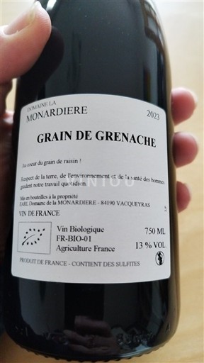Рона долина Nespecificirano Domaine La Monardière Grain de Grenache 2023