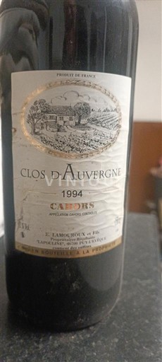 Sydväst Cahors Clos d'Auvergne 1994