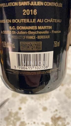 Bordeaux Saint-Julien Domaine Domaines Martin 2016