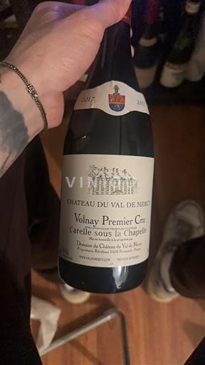 Burgundija Volnay Premier Cru Château Val de Mercy Carelle sous la Chapelle 2017