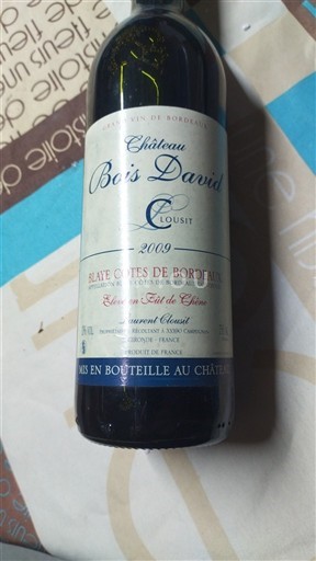 Bordeaux Blaye-côtes-de-bordeaux Château Bois David Clousit 2009