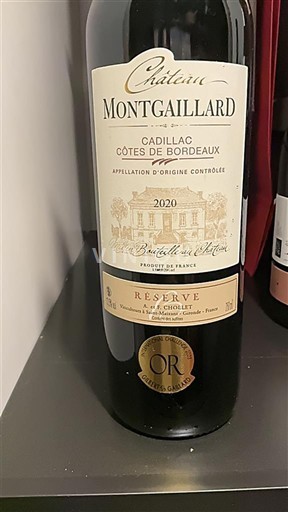 Bordeaux Cadillac-Côtes-de-Bordeaux Château Montgaillard Réserve 2020
