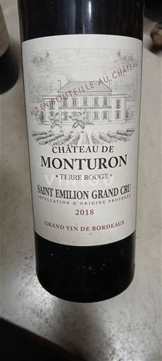 Burdeos Saint-Émilion Gran Cru Grand Cru Château Monturon Terre Rouge 2018