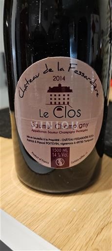 Dolina Loare Saumur-champigny Château La Fessardière Le Clos 2014
