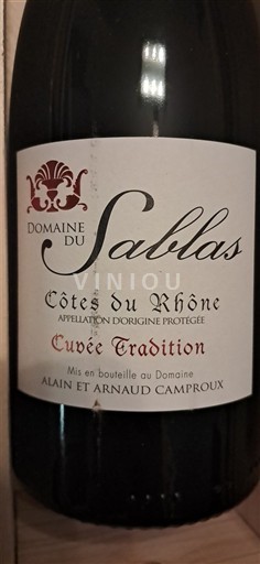 Rhônedalen Côtes du Rhône Domaine Sablas Tradition 2022