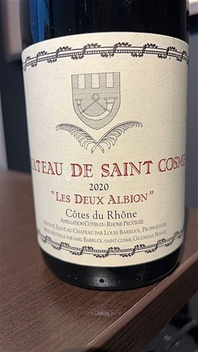 Rhônedalen Côtes du Rhône Château Saint Cosme Les Deux Albion 2020