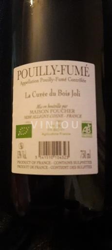 Loirevallei Pouilly-fumé Maison Foucher La du Bois Joli Niet-geïntegreerd