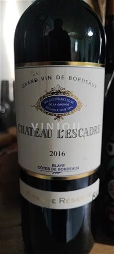 Bordeaux Blaye-côtes-de-bordeaux Château L'Escadre Grande Réserve 2016