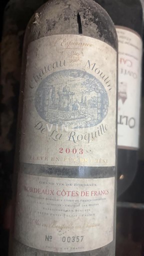 Bordeaux Ni doloceno Château Moulin de La Roquille 2003