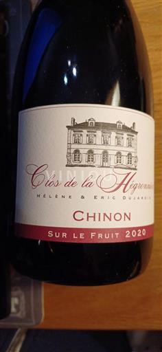 Loire Valley Chinon Clos de la Hégronnière Sur le Fruit 2020