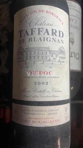 Bordeaux Médoc Cru Bourgeois Château Taffard de Blaignan 2002