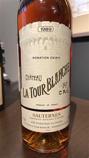 Bordeaux Sauternes Château La Tour Blanche 1989