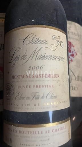Bordeaux Montagne-saint-émilion Château Lys de Maisonneuve Prestige 2006