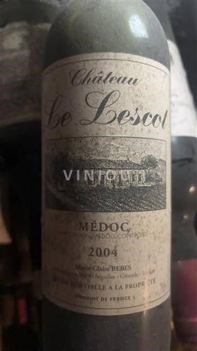 Bordeaux Médoc Château Le Lescot 2004