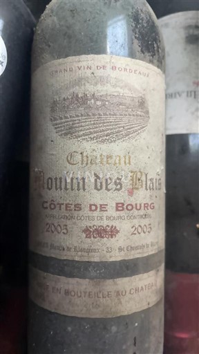 Bordeaux Côtes de Bourg Château Moulin des Blais 2005