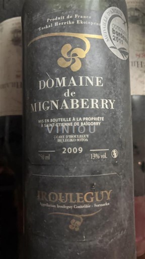Sydväst Irouléguy Domaine Mignaberry 2009