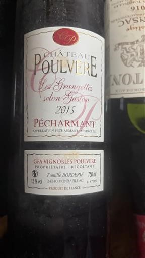 Tây Nam Pécharmant Château Poulvère Les Grangettes selon Gaston 2015