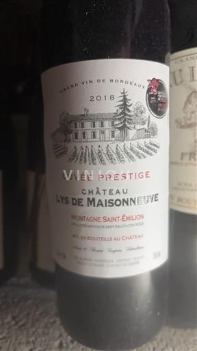 Bordeaux Montagne-saint-émilion Château Lys de Maisonneuve Prestige 2018