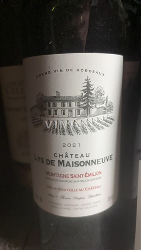 Bordeaux Montagne-saint-émilion Château Lys de Maisonneuve 2021