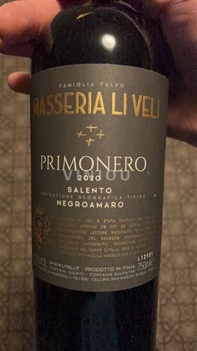 Puglia Susumaniello Salento Masseria Li Veli Primonero 2020