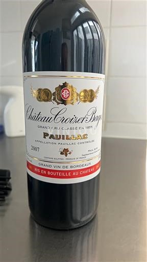 Bordeaux Pauillac Grand Cru Croizet-Bages 2007