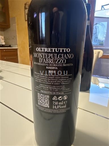 Abruzos Montepulciano d'Abruzzo Oltretutto Riserva 2016