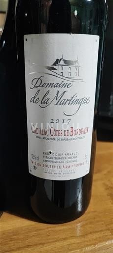 Bordeaux Cadillac-Côtes-de-Bordeaux Domaine La Martingue 2017