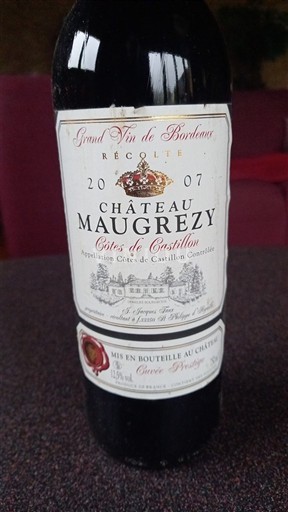 Bordeaux Ni doloceno Château Maugrezy Prestige 2007