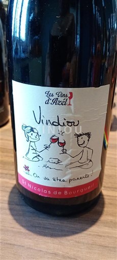 Vin Rouge sec Vindiou Les Vins d'Azel 2018 France Vallée de la Loire Saint-Nicolas-De-Bourgueil AOC