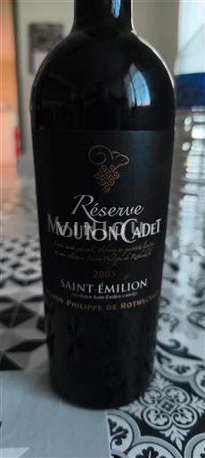 Viner Rouge sec Réserve Mouton Cadet 2005 Frankrike Bordeaux Saint-Émilion AOC