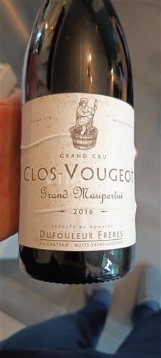 Burgundi Clos-de-vougeot Grand Cru Dufouleur Frères Grand Maupertui 2016