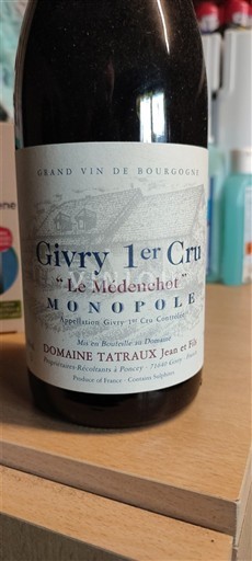 Borgogna Non specificato Premier Cru Domaine Tatraux Jean et Fils Le Médenchot Monopole Senza annata