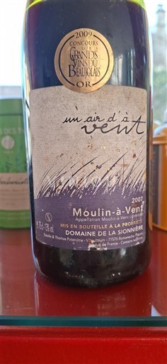 Beaujolais Moulin-à-vent Domaine La Sionnière un air d'à vent 2007