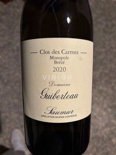 Loiren laakso Saumur Domaine Guiberteau Clos des Carmes Monopole Brézé 2020