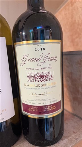 Wijnen Rouge sec Grand Juan Château Haut-Rieuflachet 2018 Frankrijk Bordeaux Bordeaux Supérieur AOC