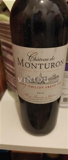 Bordeaux Saint-Émilion Grand Cru Grand Cru Château Monturon 2010